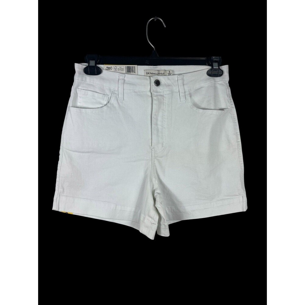 Rebecca Minkoff White Denim 90’s High Rise Relaxed Fit Shorts Size 8 NWT